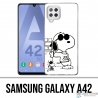 Coque Samsung Galaxy A42 - Snoopy Noir Blanc
