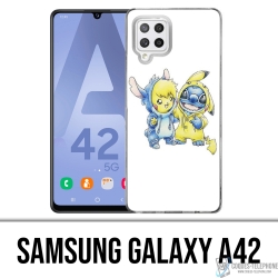 Coque Samsung Galaxy A42 - Stitch Pikachu Bébé