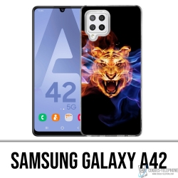 Custodia per Samsung Galaxy A42 - Flames Tiger