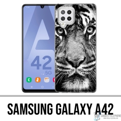 Samsung Galaxy A42 Case - Black And White Tiger