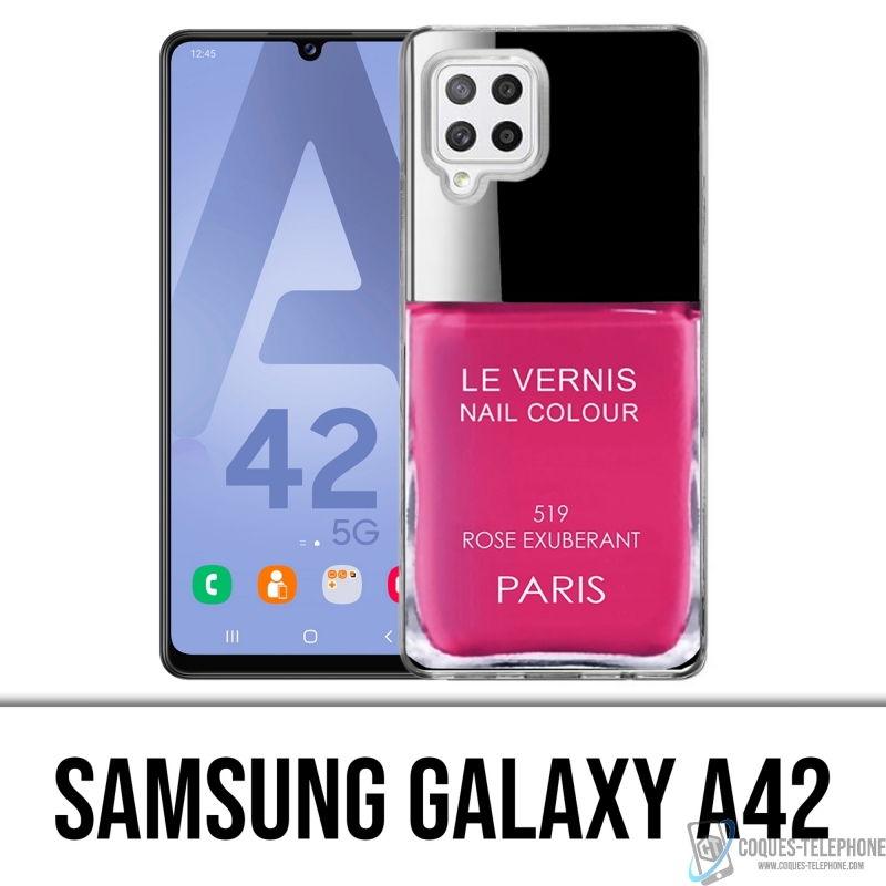 Custodia per Samsung Galaxy A42 - Vernice rosa Parigi