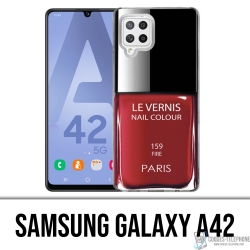 Custodia per Samsung Galaxy A42 - Vernice rossa Parigi