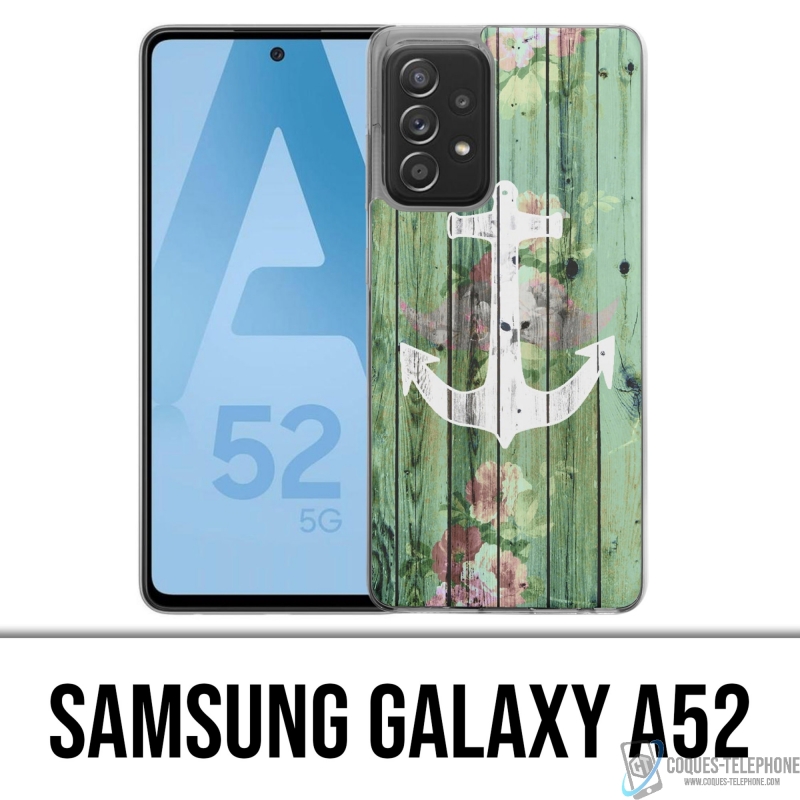 Coque Samsung Galaxy A52 - Ancre Marine Bois