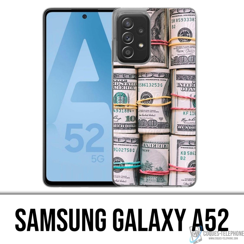 Coque Samsung Galaxy A52 - Billets Dollars Rouleaux