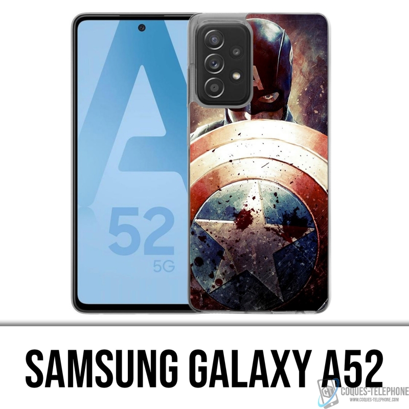 Funda Samsung Galaxy A52 - Capitán América Grunge Avengers