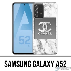 Coque Samsung Galaxy A52 - Chanel Marbre Blanc