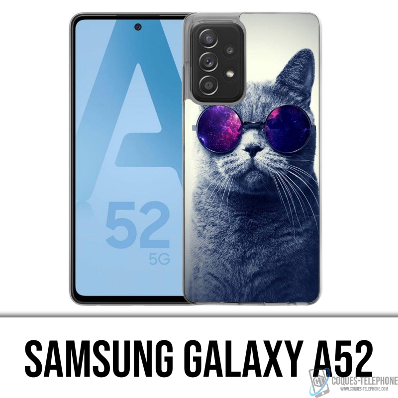 Coque Samsung Galaxy A52 - Chat Lunettes Galaxie