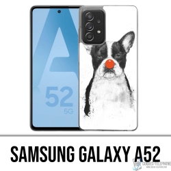 Coque Samsung Galaxy A52 - Chien Bouledogue Clown