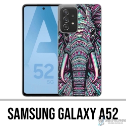 Custodia per Samsung Galaxy A52 - Elefante azteco colorato