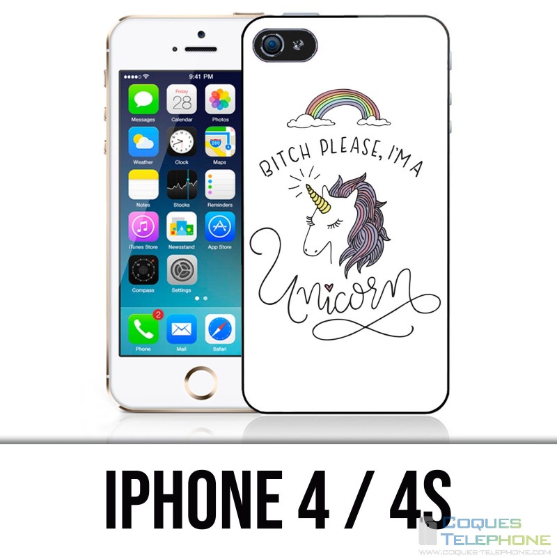 Funda iPhone 4 / 4S - Perra, por favor Unicornio Unicornio