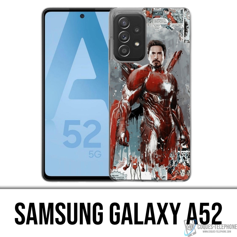 Funda Samsung Galaxy A52 - Iron Man Comics Splash
