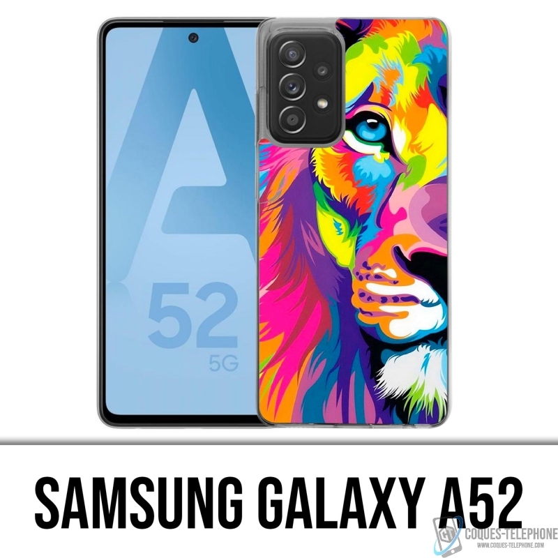 Custodia per Samsung Galaxy A52 - Leone multicolore