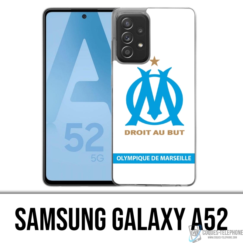 Coque Samsung Galaxy A52 - Logo Om Marseille Blanc