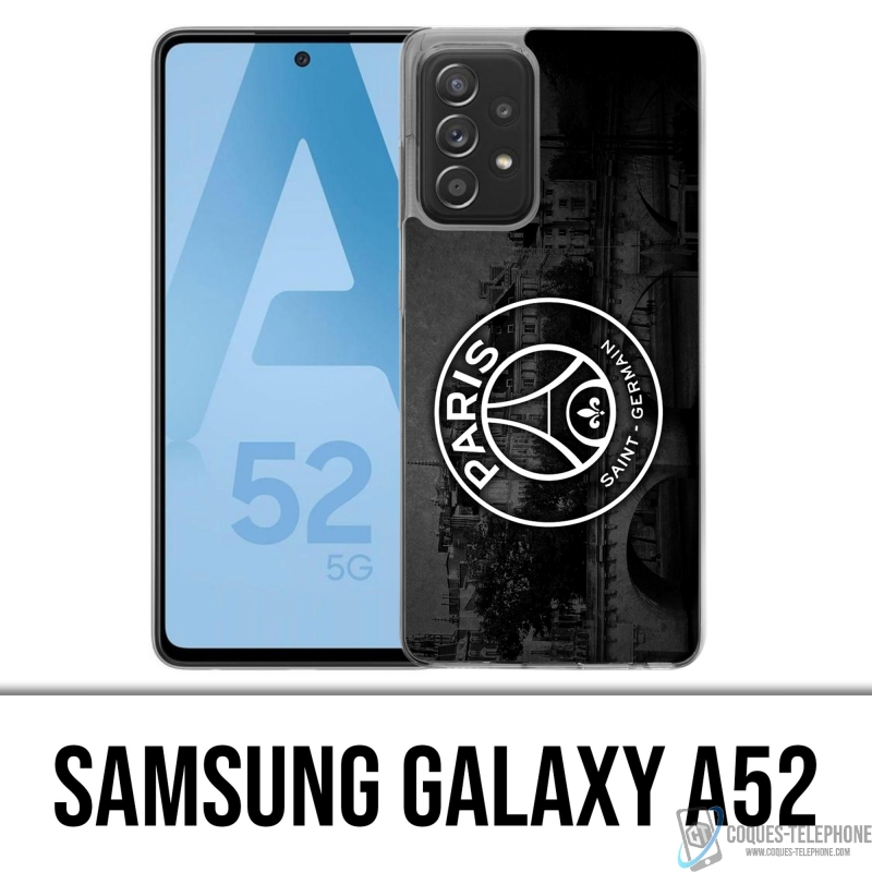 Coque Samsung Galaxy A52 - Logo Psg Fond Black