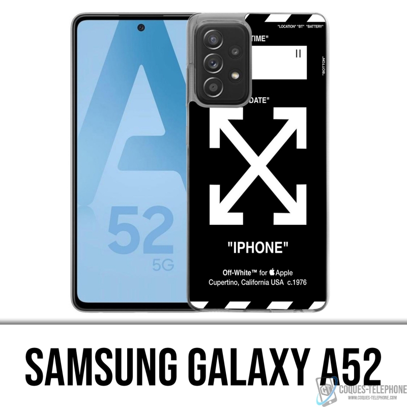 Custodia per Samsung Galaxy A52 - Bianco sporco nero