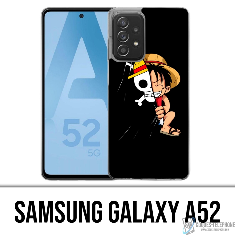 Coque Samsung Galaxy A52 - One Piece Baby Luffy Drapeau