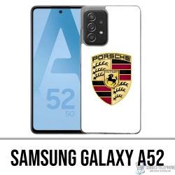 Funda Samsung Galaxy A52 - Logotipo Porsche Blanco