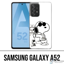 Funda Samsung Galaxy A52 - Snoopy Negro Blanco