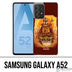 Coque Samsung Galaxy A52 - Star Wars Mandalorian Yoda Fanart