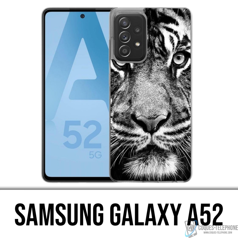 Custodia per Samsung Galaxy A52 - Tigre in bianco e nero