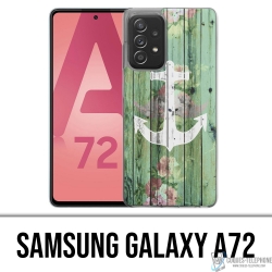 Funda para Samsung Galaxy A72 - Madera azul marino ancla