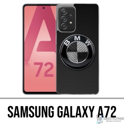 Custodia per Samsung Galaxy A72 - Logo Bmw in carbonio