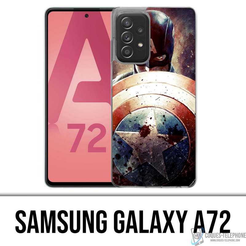 Coque Samsung Galaxy A72 - Captain America Grunge Avengers