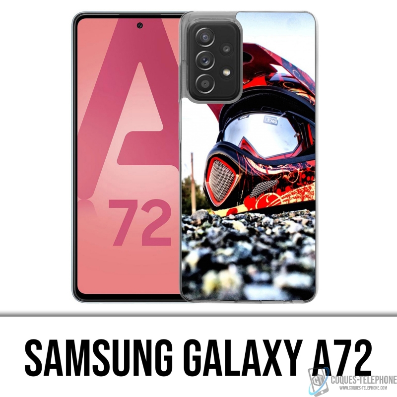 Samsung Galaxy A72 Case - Moto Cross Helmet