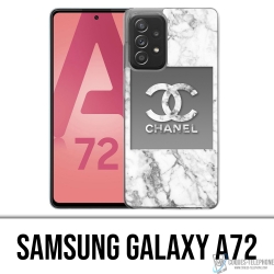 Coque Samsung Galaxy A72 - Chanel Marbre Blanc