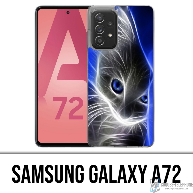 Custodia per Samsung Galaxy A72 - Gatto occhi azzurri