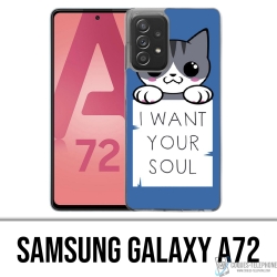 Cover per Samsung Galaxy A72 - Gatto, voglio la tua anima
