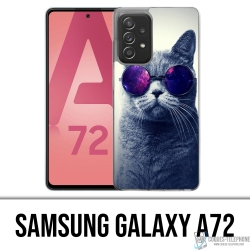 Coque Samsung Galaxy A72 - Chat Lunettes Galaxie