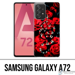 Custodia per Samsung Galaxy A72 - Gucci Snake Roses