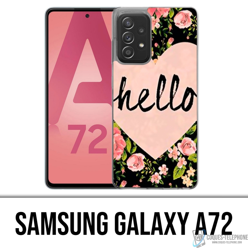 Coque Samsung Galaxy A72 - Hello Coeur Rose
