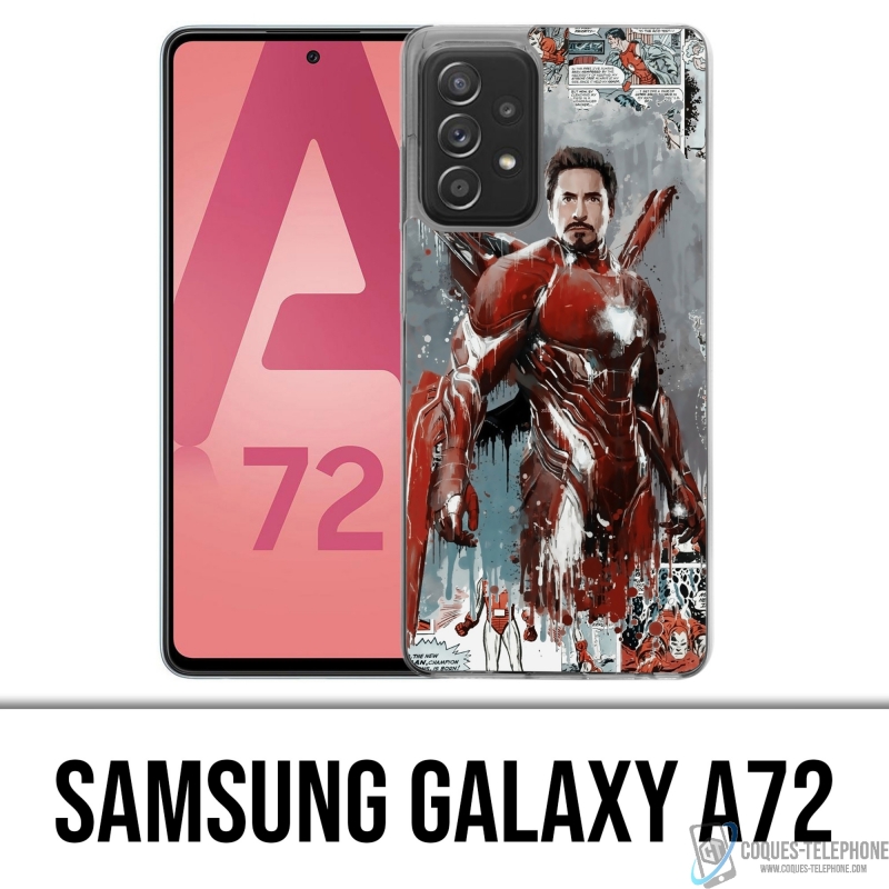 Coque Samsung Galaxy A72 - Iron Man Comics Splash