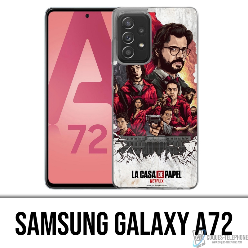 Custodia per Samsung Galaxy A72 - La Casa De Papel - Comics Paint