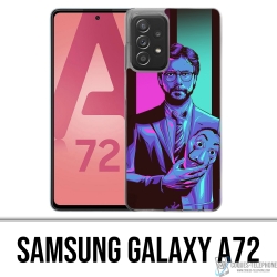 Custodia per Samsung Galaxy A72 - La Casa De Papel - Professor Neon