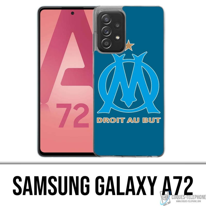 Coque Samsung Galaxy A72 - Logo Om Marseille Big Fond Bleu