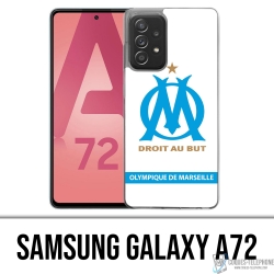 Coque Samsung Galaxy A72 - Logo Om Marseille Blanc