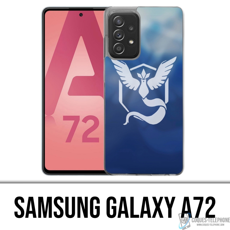 Coque Samsung Galaxy A72 - Pokémon Go Team Bleue Grunge
