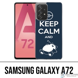 Samsung Galaxy A72 case - Pokémon Snorlax Keep Calm