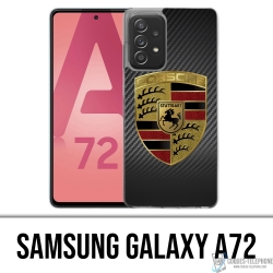Custodia per Samsung Galaxy A72 - Logo Porsche in carbonio