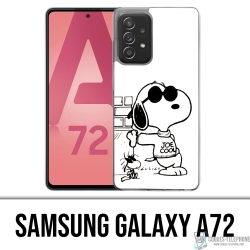 Funda Samsung Galaxy A72 - Snoopy Negro Blanco