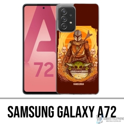 Custodia per Samsung Galaxy A72 - Star Wars Mandalorian Yoda Fanart