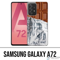 Coque Samsung Galaxy A72 - Tablette Chocolat Alu