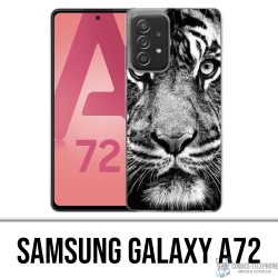 Custodia per Samsung Galaxy A72 - Tigre in bianco e nero