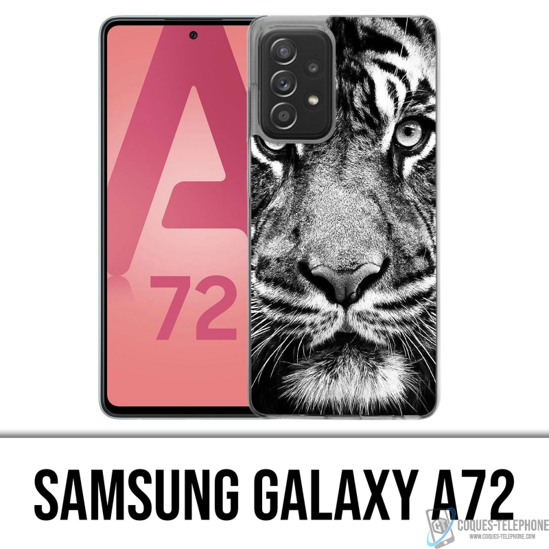 Samsung Galaxy A72 Case - Black And White Tiger