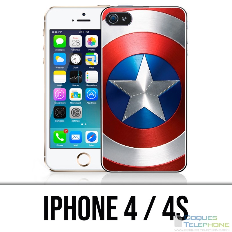 Funda iPhone 4 / 4S - Escudo de los Vengadores del Capitán América