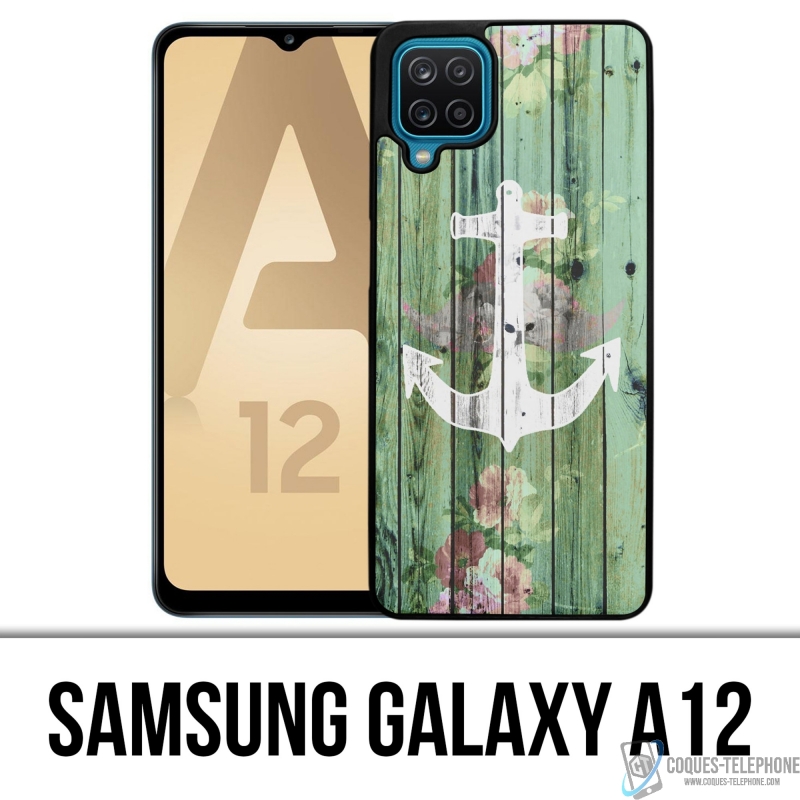 Custodia per Samsung Galaxy A12 - Anchor Navy Wood