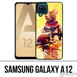 Samsung Galaxy A12 Case - Tierische Astronautenkatze